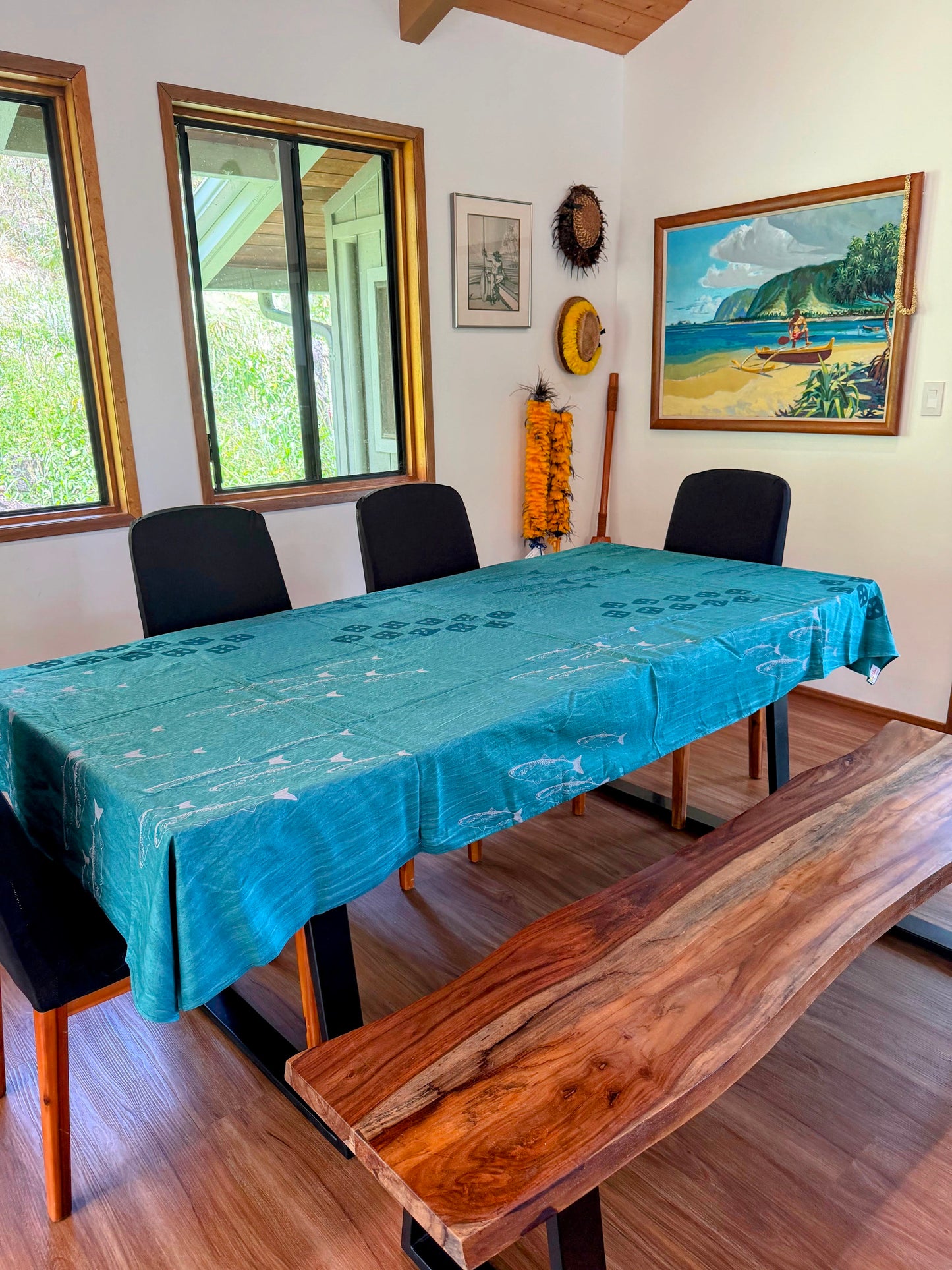 'Anae Holo Teal Blue Tablecloth